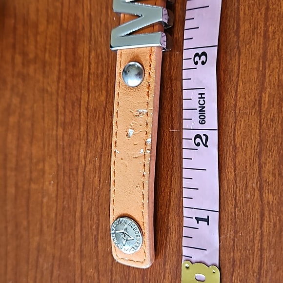 BCBG "MEOW" on Orange Leathery Bracelet - Picture 3 of 8